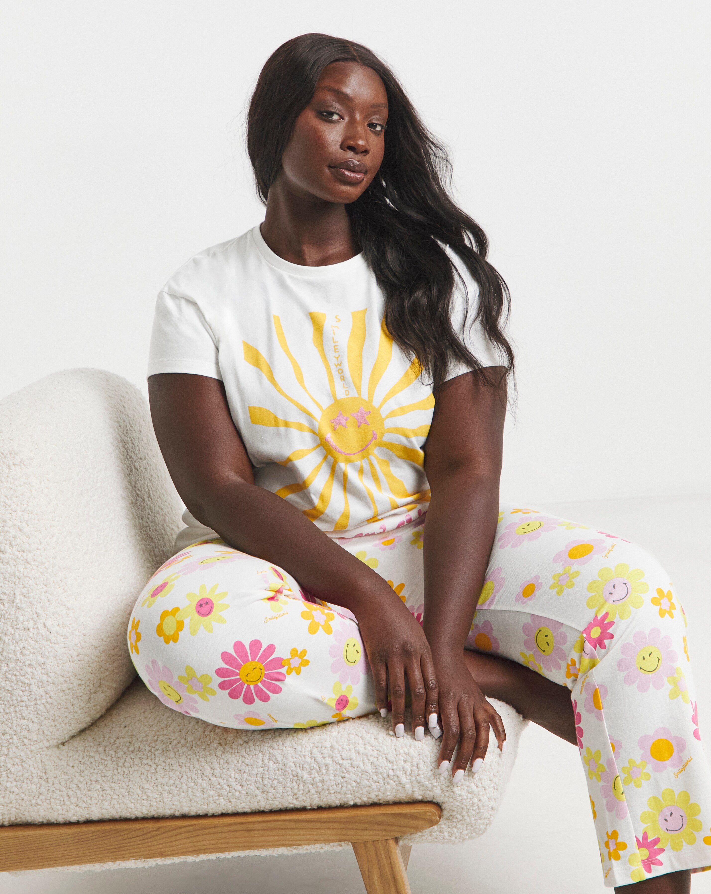 Smiley World Cotton Wide Leg Pyjama Set