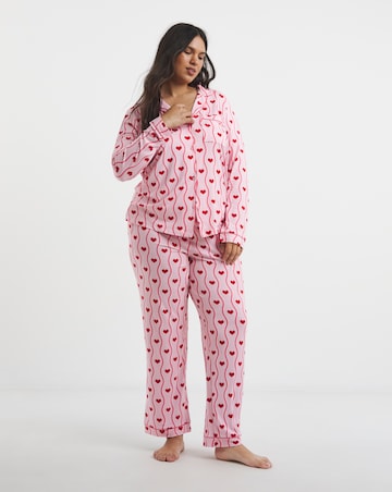 Chelsea Peers Classic Button Up Pyjama Set Heart Print