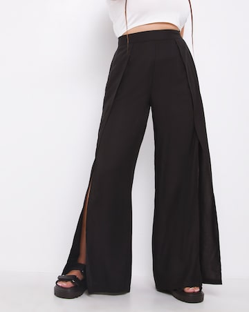 Split Front Wide Leg Trouser
