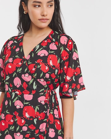 Simply Be Floral Print Wrap Midaxi Dress