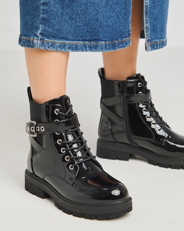 Lindsay Lace Up Utility Ankle Boot Extra Wide EEE Fit