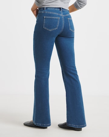 Indigo Fleece Lined Cosy Warm Feel Stretch Flare Leg Jeans