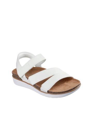 Skechers Lifted Comfort White Duraleather Sandals - Standard Fit (D)