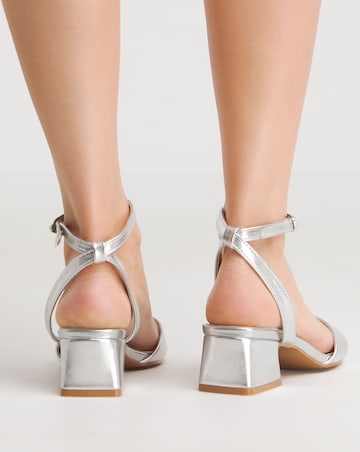 Amber Barely There Low Block Heel Sandals Wide E Fit
