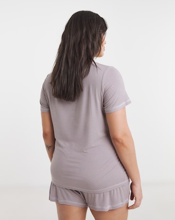 Modal Rib Pyjama Shortie Set
