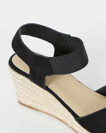 Sariah Two Part Espadrille Wedge Sandals - Wide Fit (E)