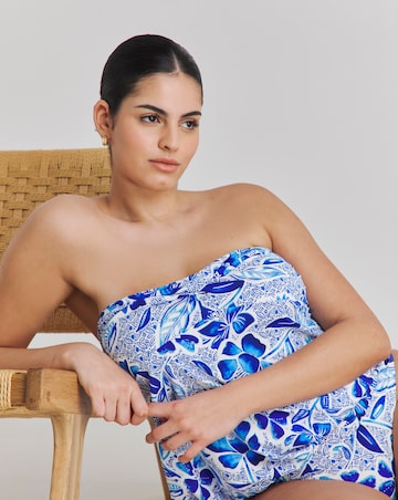 MAGISCULPT Medium Control Floral Print Bandeau Blouson Top
