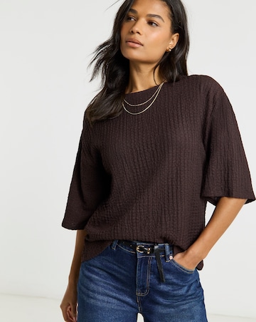 Chocolate Waffle Jersey Kimono Sleeve T-Shirt