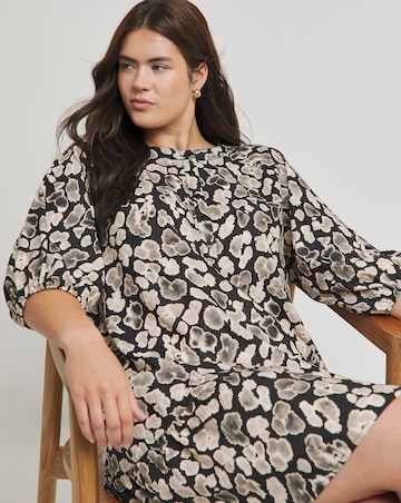 Native Youth Agate Smock Raglan Mini Dress With Cut Away Back