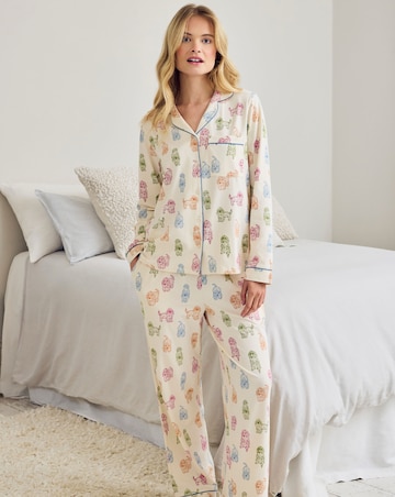 Chelsea Peers Organic Cotton Classic Pyjama Set Rainbow Cockapoo Print
