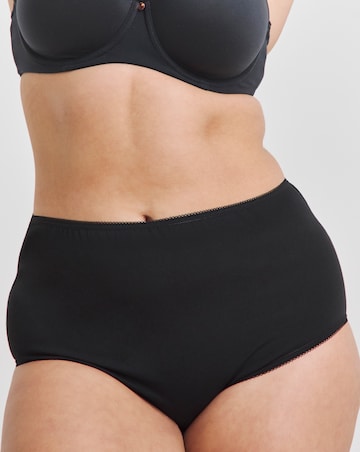 Pretty Secrets (10 Pack) Cotton Full Brief Knickers Black