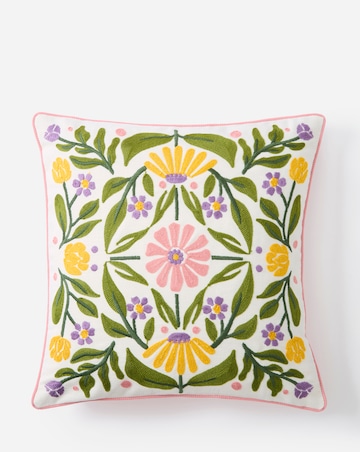 Callie Embroidered Floral Cushion