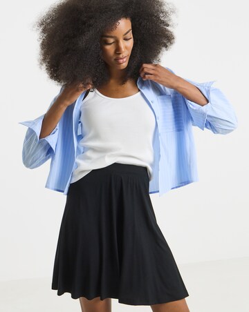 Black V/E Jersey Skater Skirt