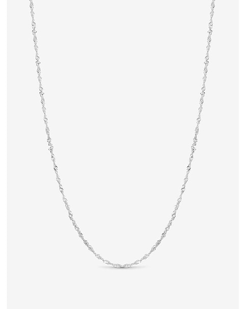 Simply Silver Sterling Silver 925 Polished Twist Chain Necklace