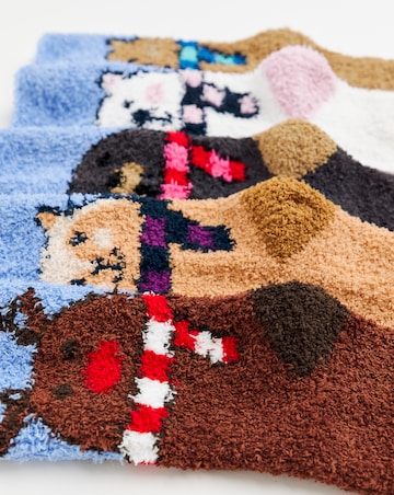 5 Pack Fluffy Thermal Socks - Animal
