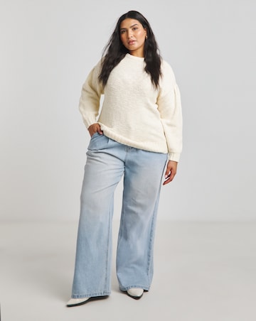 Simply Be Cream Puff Sleeve Jumper