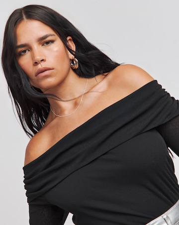Black Mesh Bardot