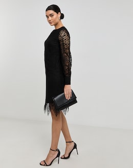 Joanna Hope Black Lace Shift Dress