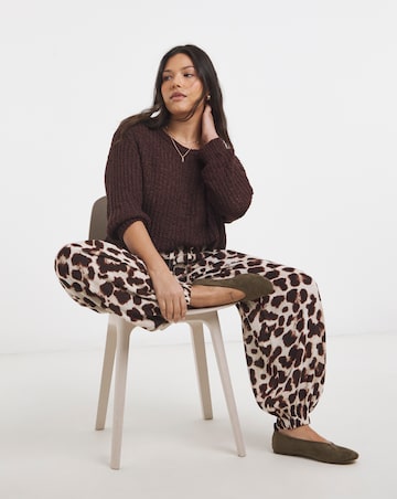 Simply Be Leopard Crinkle Balloon Trouser