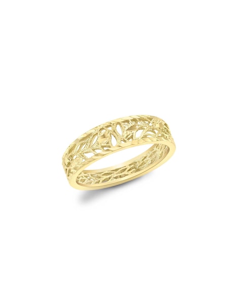 9 Carat Gold Diamond Cut Leaves Ring