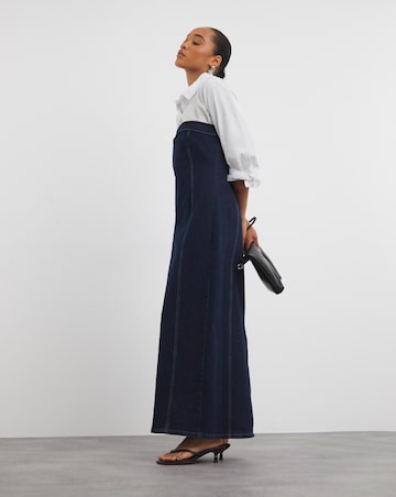Indigo Bandeau Denim Column Dress