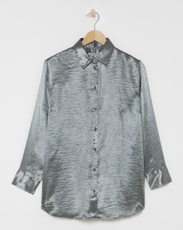 Charcoal Premium Satin Relaxed Shirt