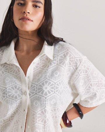 Cotton Lace Shirt and Trouser Beach Co-Ord