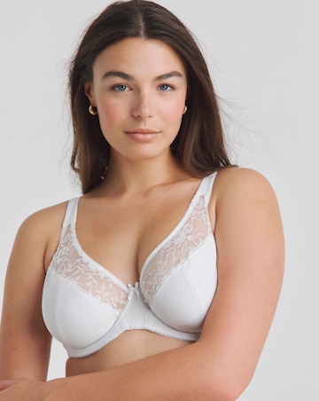 Pretty Secrets 2 Pack Cotton Lace Wired Full Cup Bras B-G White/Black
