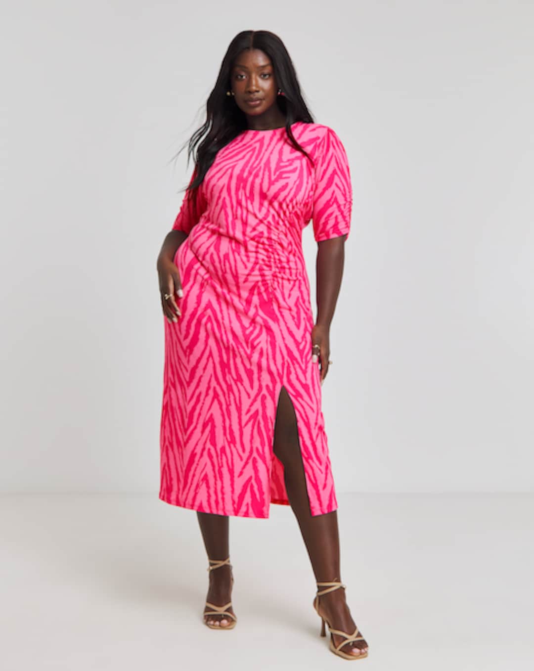 strapless open back dress Missoni Pink and Orange Short Sleeve Mini Dress
