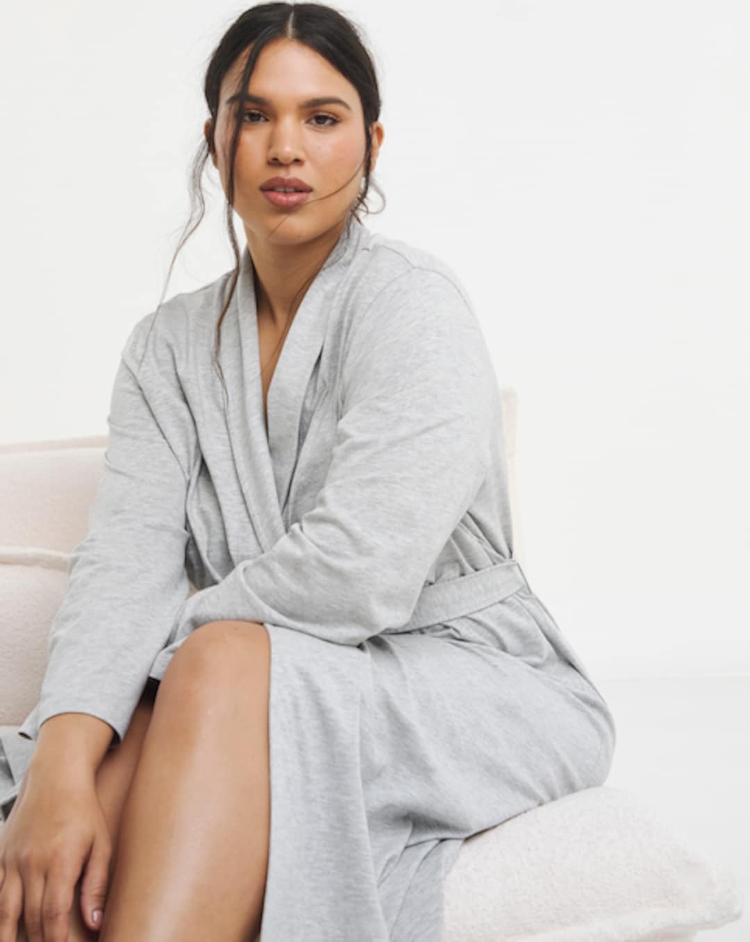 womens grey dressing gown Victoria Silver Grey Long Dressing Gown