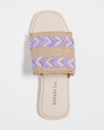 Aston Raffia Mule Sandals - Wide Fit (E)