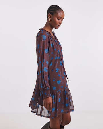 Simply Be Floral Print Mesh Smock Dress