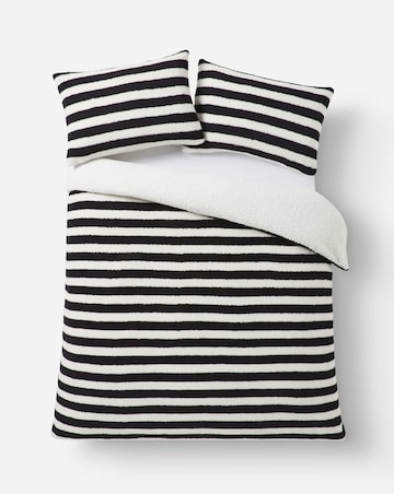 Striped Fleece Duvet Cover Set
