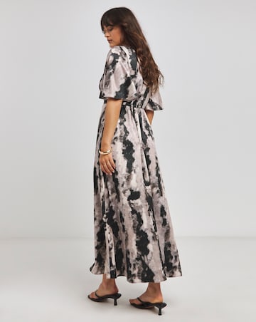 Flounce London Printed Satin Maxi
