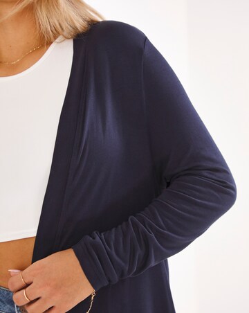 Navy Edge to Edge Jersey Cardigan