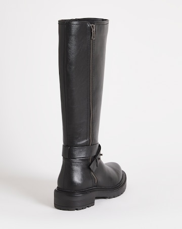 Baza Casual Zip Knee High Boots Extra Wide EEE Fit Curvy Calf