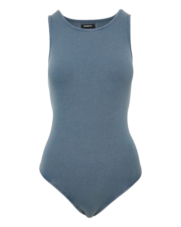 Blue Acid Wash Ribbed Body