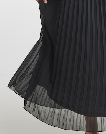 Simply Be Black Pleated Chiffon Midaxi Skirt