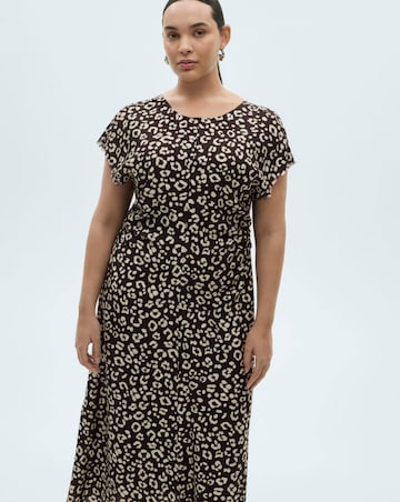 Mango Leopard-Print Dress with Frayed Ends