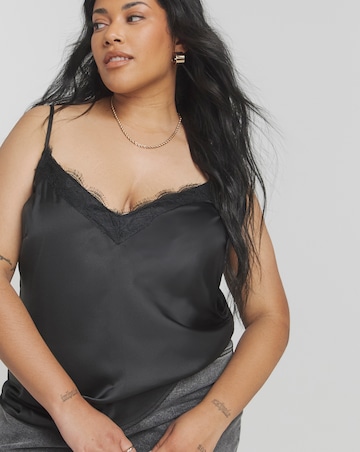 Lace Trim Satin Cami