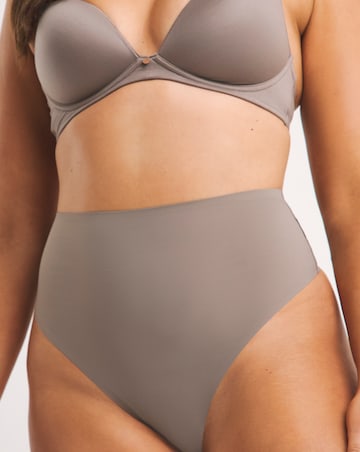 Figleaves Smoothing High Waisted Thong - Mocha