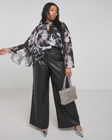 Joanna Hope Keyhole Pleated Blouse