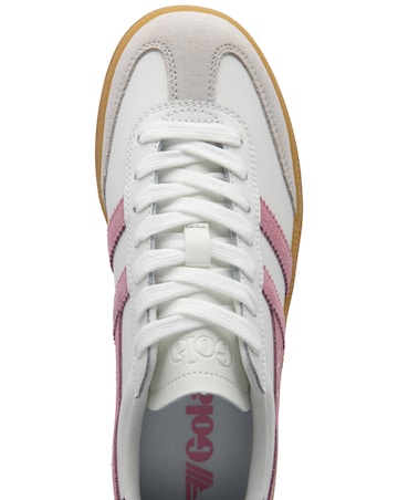 Gola Viper Leather Trainers - White/Candy/Deep Red/Gum