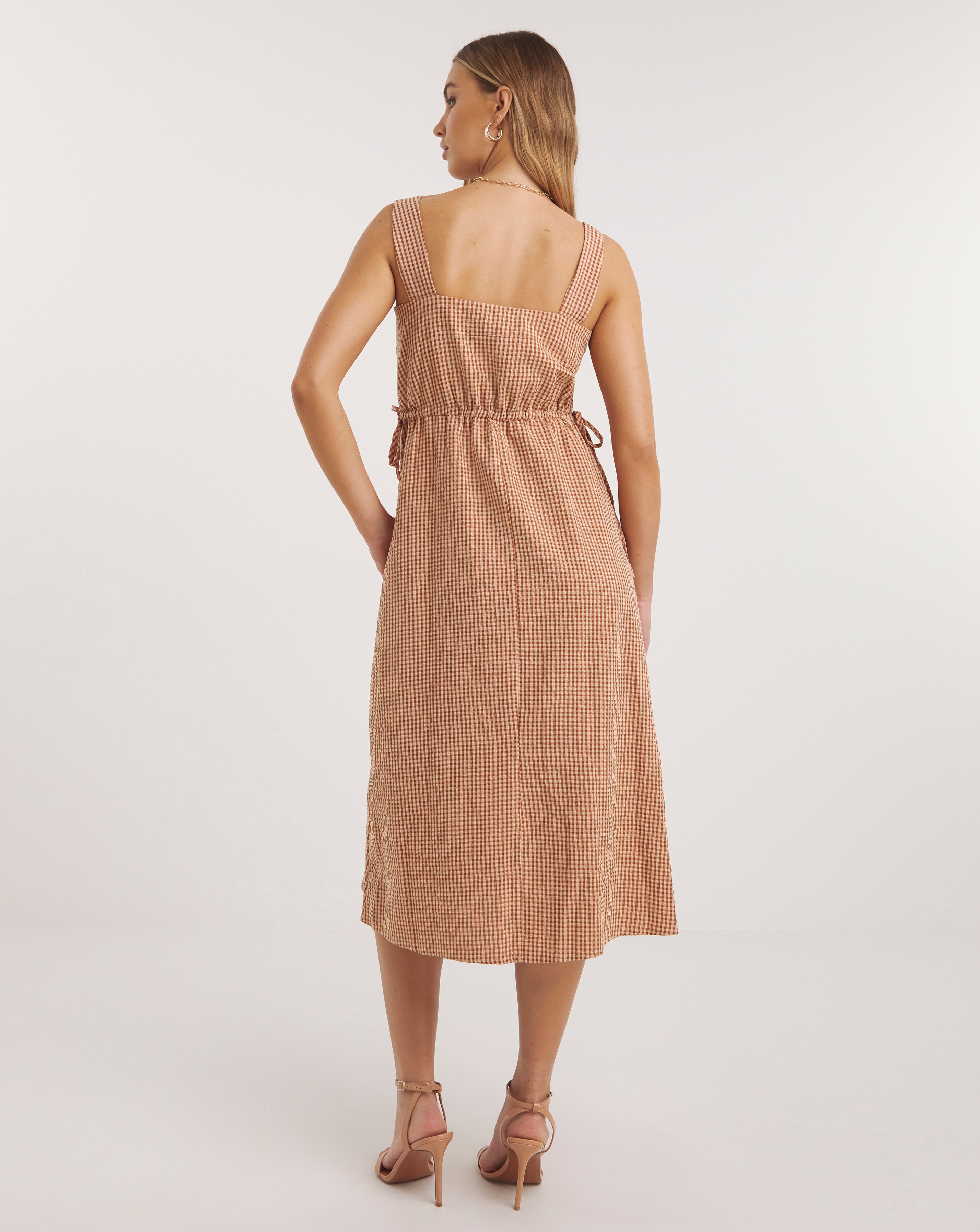 ワンピース caramel ginger dress 3y Burnt Orange Shirred Long Sleeve Sorelle Midi Dress