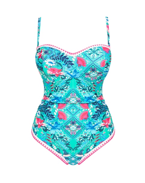 Figleaves Frida Underwired Bandeau Swimsuit Longer Length