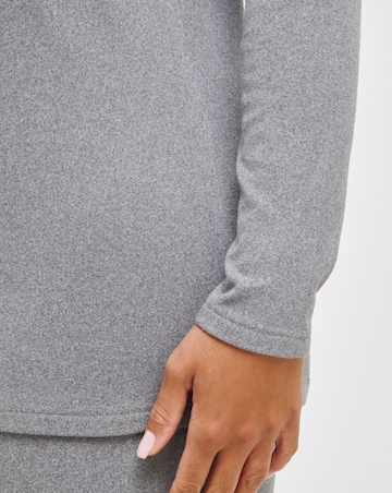 Pretty Secrets Thermal Brushed Fleece Long Sleeve Top - Grey