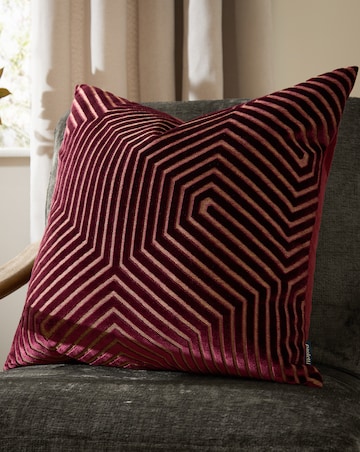 Paoletti Evoke Cut Velvet Large Cushion Cover - Burgundy