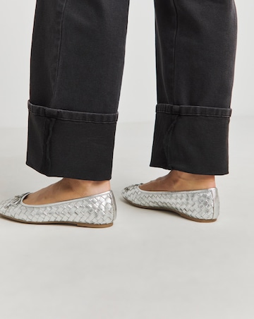 Monaco Woven Leather Ballerinas - Extra Wide Fit (EEE)