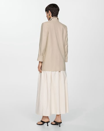 Mango Beige Linen Blazer