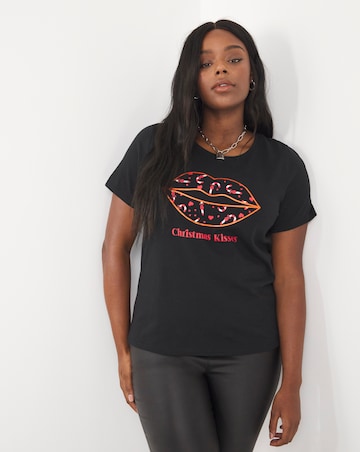 Black Christmas Kisses Novelty Tee